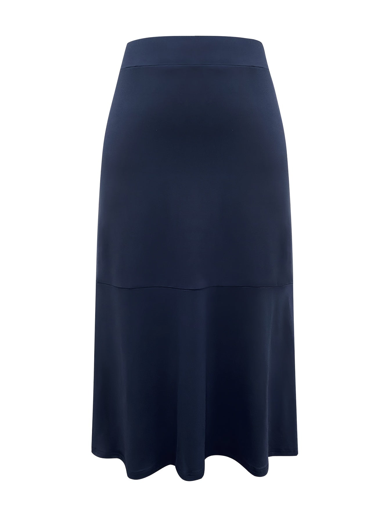 Women'S Fashionable And Elegant All-Match Half-Skirt | Solid Color Elastic Waistband, Suitable For Autumn And Winter