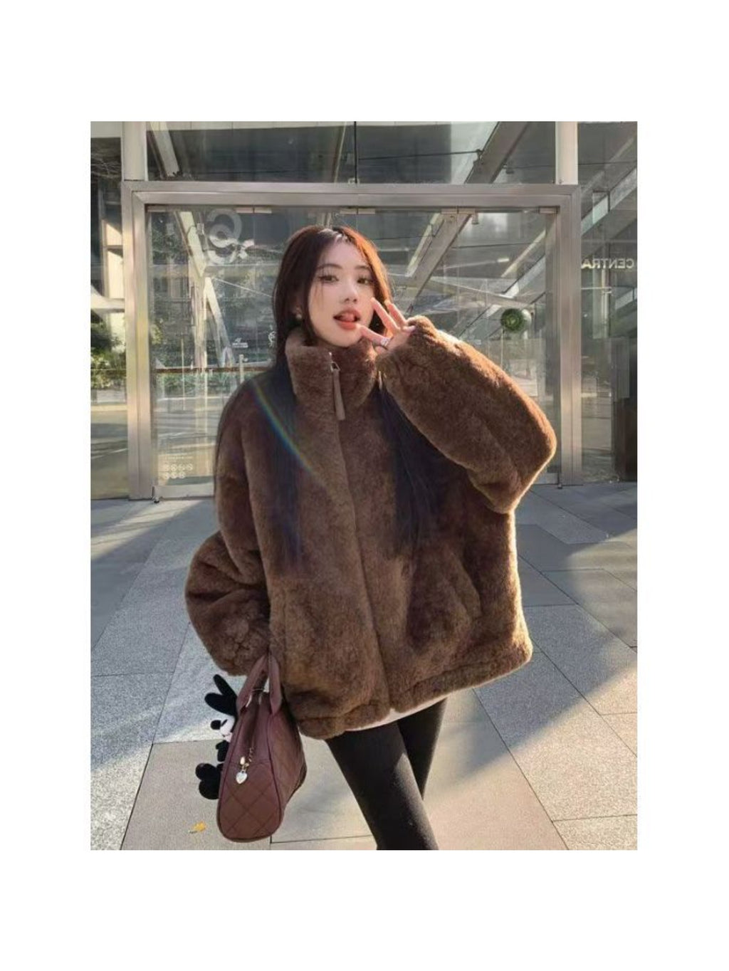 2025 Hot-selling American-style Imitation Lamb Fleece Lined Thickened Coat for Women, Loose -padded Jacket, Plush -padded Coat, Fleece Sweatshirt Jacket