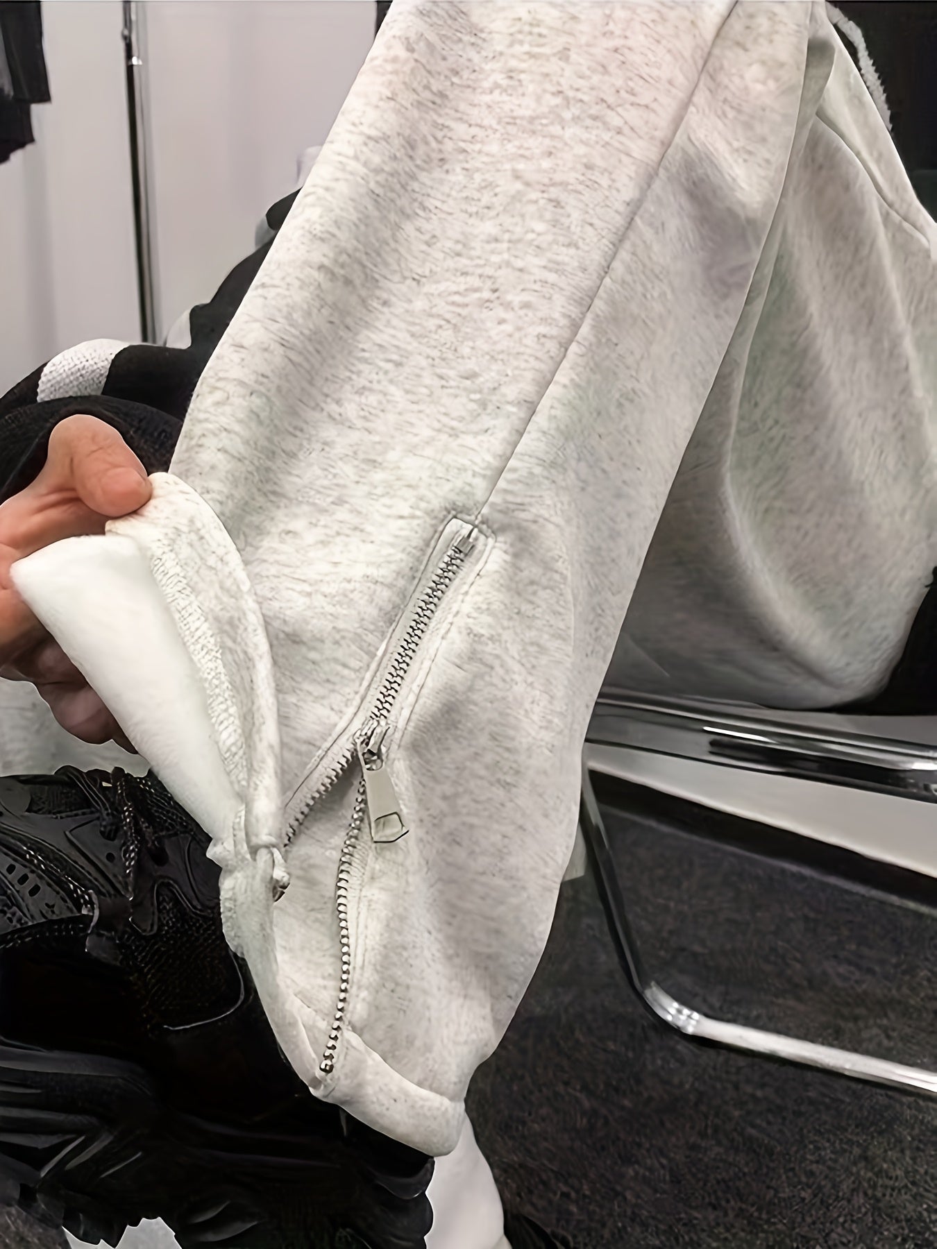 Autumn Trendy Brand Zipper Pants Casual Loose Sweatpants American Straight-Leg Sweatpants Long Pants