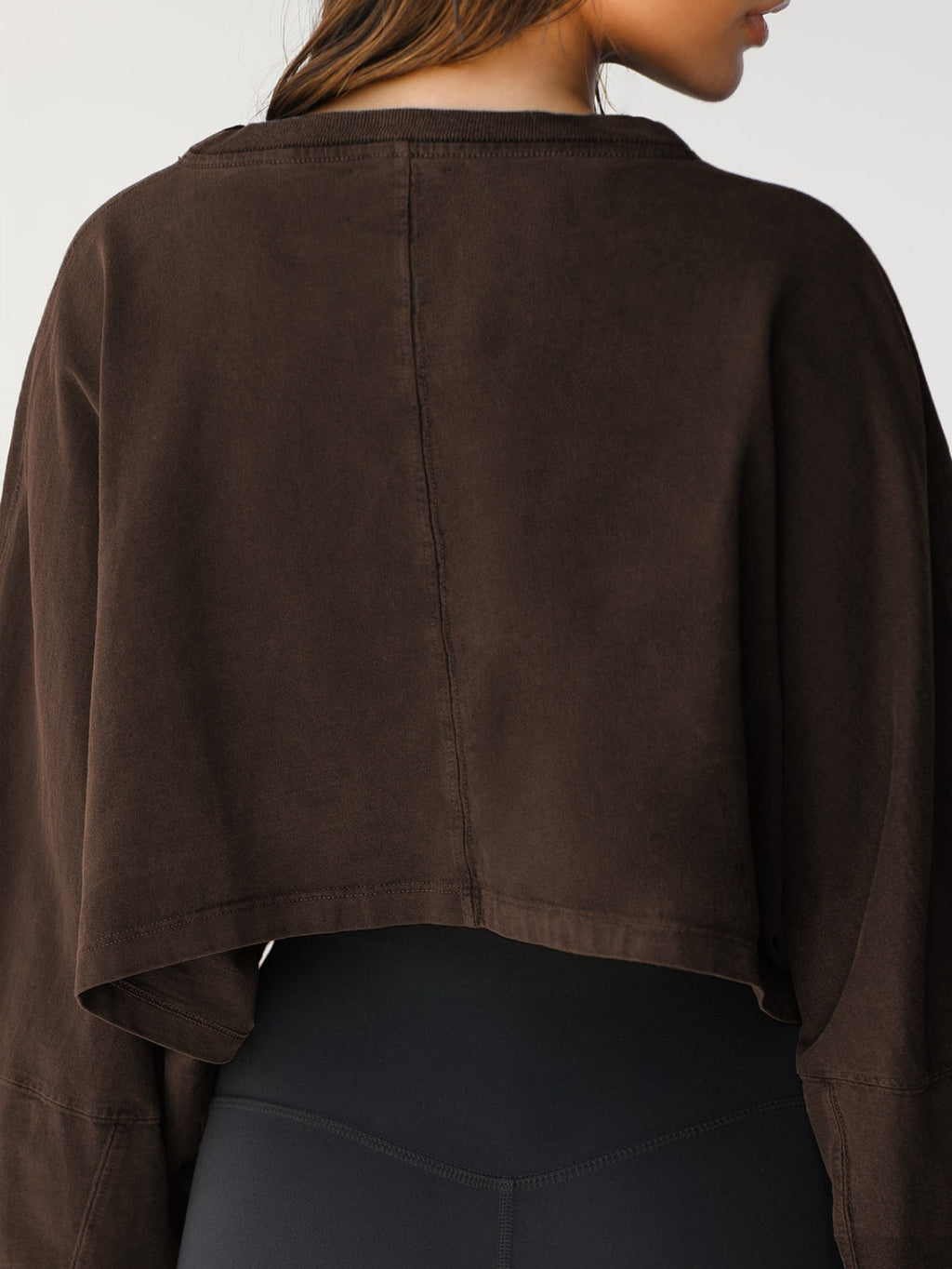 Crop Top Crew Neck Sweatshirt | European and American Women'S Short Sports Base Shirt, Long-Sleeved Sweater, Solid Color for Fall\Winter