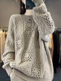 Hand-Wool Sweater 2025 Autumn\Winter New Arrival - Heavyweight Hand- Wool Sweater, Loose-Fit Warm Base Layer Sweater