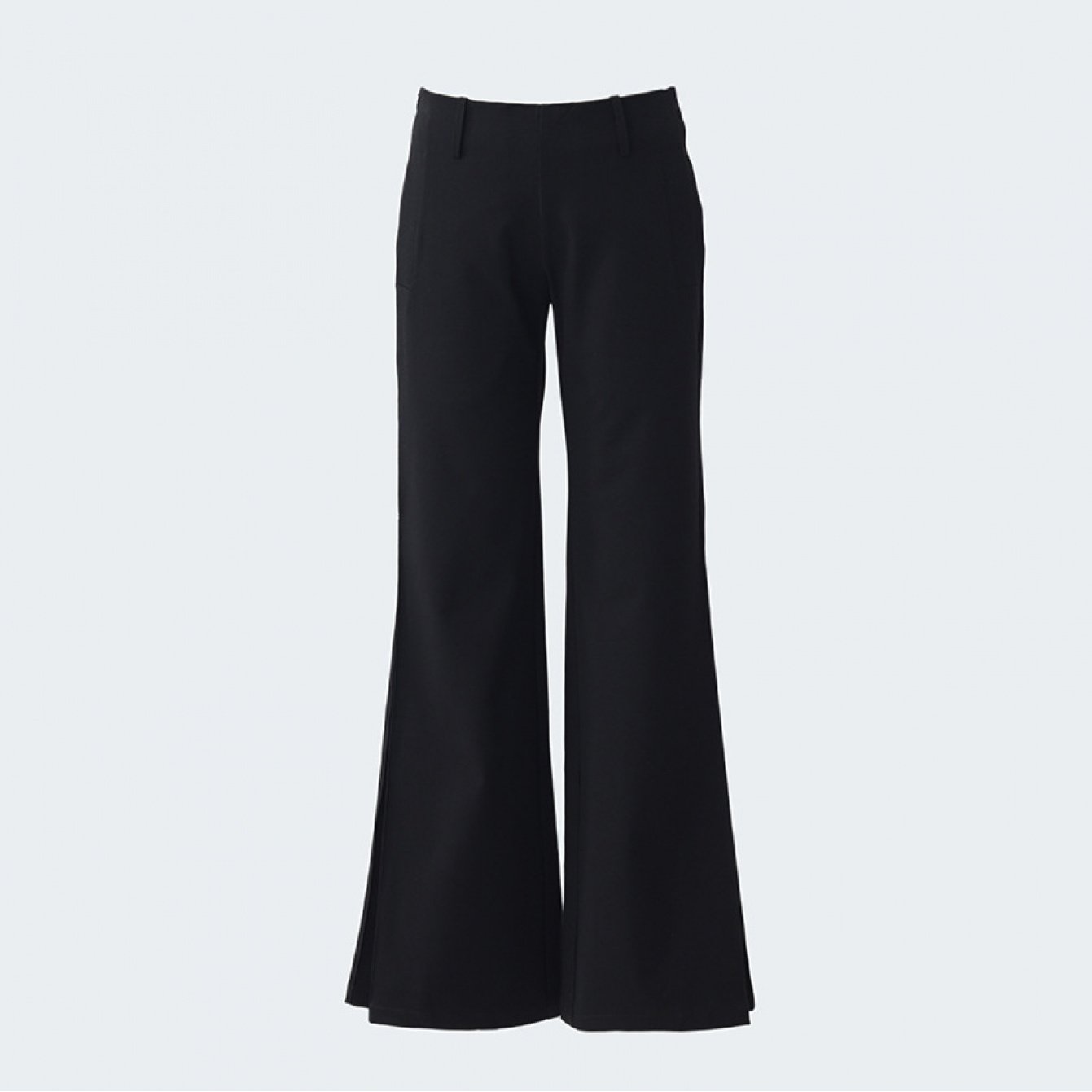 Retro Low-Rise Wide-Leg Flared Trousers | Casual Solid Color, All-Season