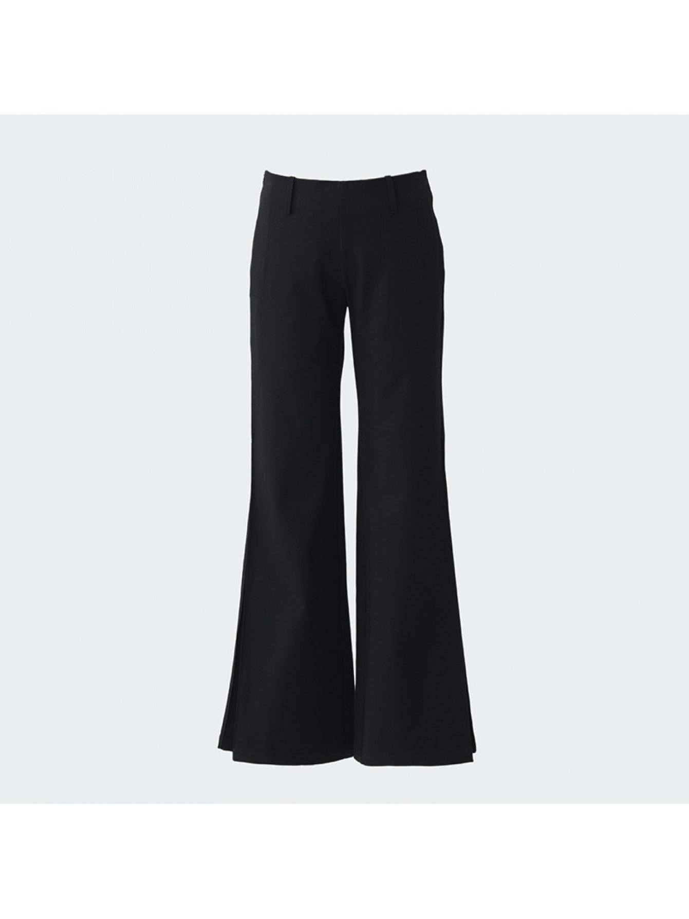 Retro Low-Rise Wide-Leg Flared Trousers | Casual Solid Color, All-Season