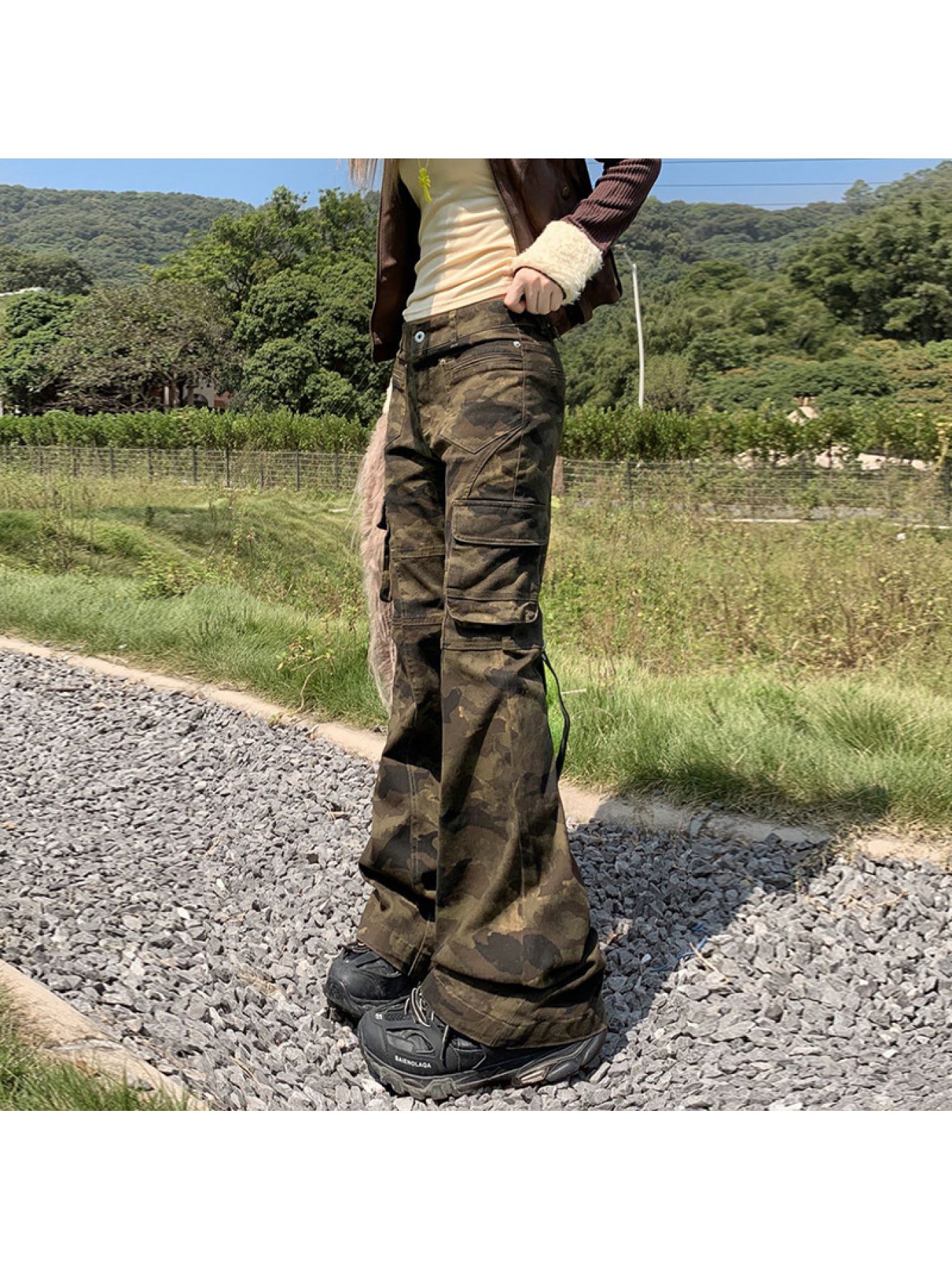 Straight Slim Camouflage Flared Casual Pants | All-season, Comfortable Fit