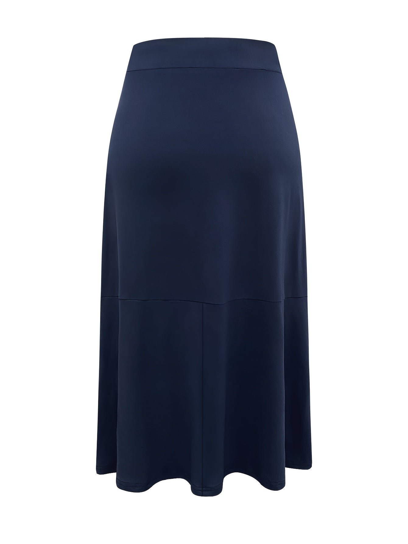 Women'S Fashionable And Elegant All-Match Half-Skirt | Solid Color Elastic Waistband, Suitable For Autumn And Winter