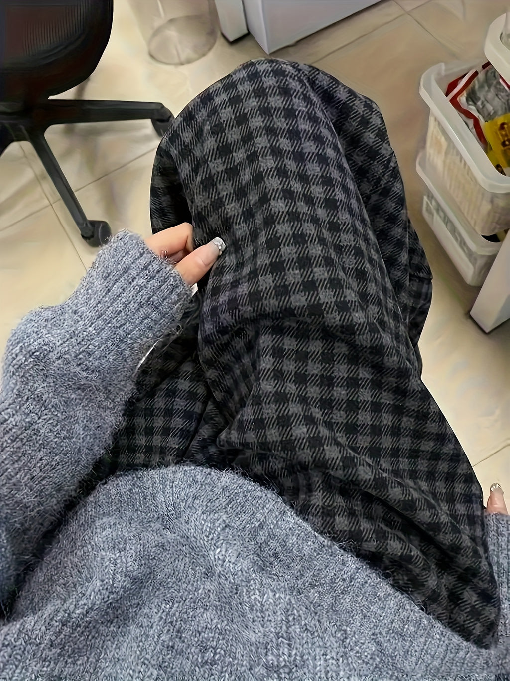 Women's Long Pants, New Spring\Autumn Plaid Loose Pants with Elastic Waistband and Drawstring Design, Casual Fashion Trendy Straight-Leg Pants