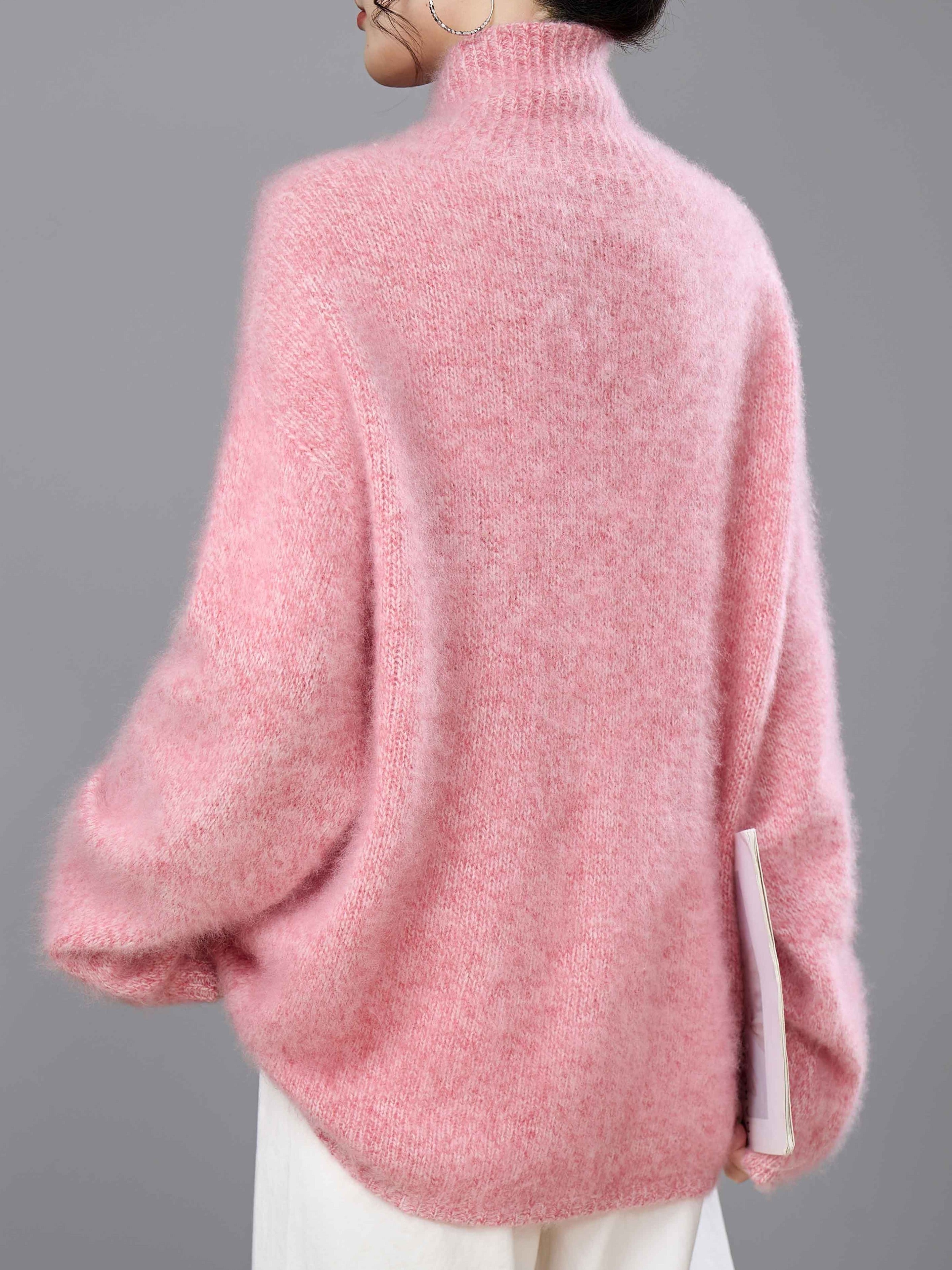 New High-Neck Heavyweight Fleece Wool Sweater for Autumn And Winter 2025, Made of Cashmere And Wool. It'S Casual Yet Elegant, Featuring Cashmere Content And a Plush Feel Comparable to Fleece Cashmere Sweaters