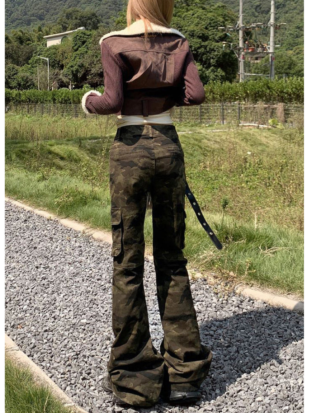 Straight Slim Camouflage Flared Casual Pants | All-season, Comfortable Fit