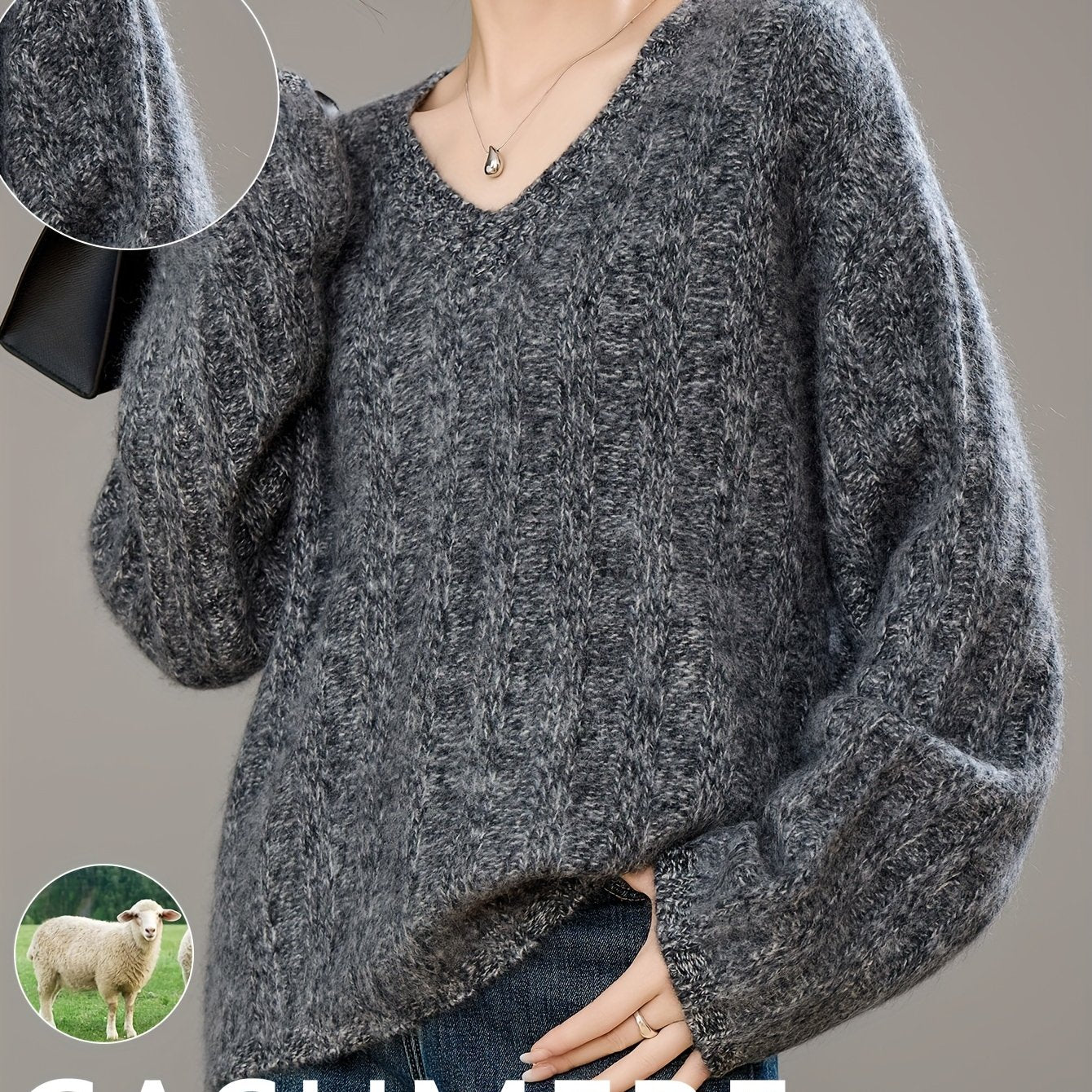 Heavyweight Cashmere Heavyweight Cashmere V-Neck Sweater | Autumn\Winter 2025 New Plush Feel Like a Cloud