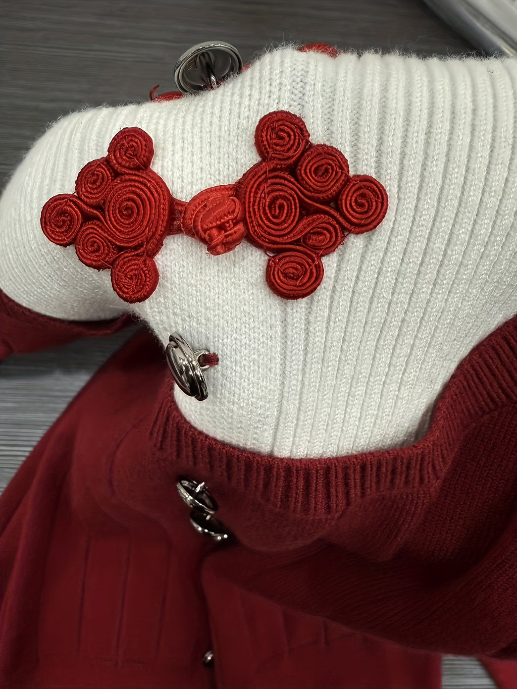 Women'S Chinese-Style Faux Two-Piece Sweater | Long-Sleeve with Beautiful Button Detail