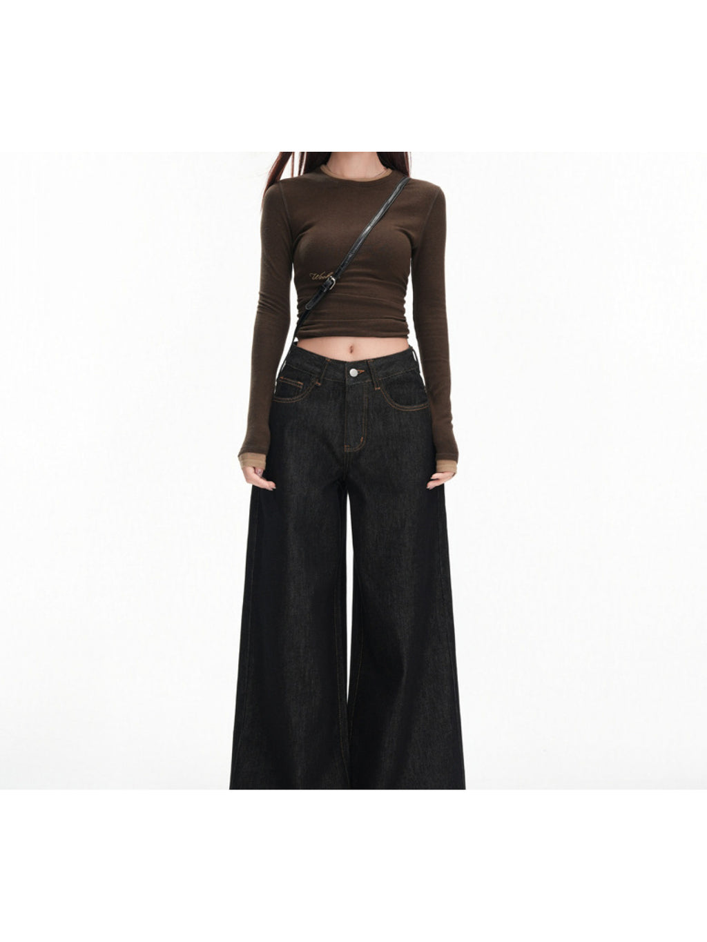 High-waisted, Lazy,, Straight-leg, Loose, Wide-leg Jeans