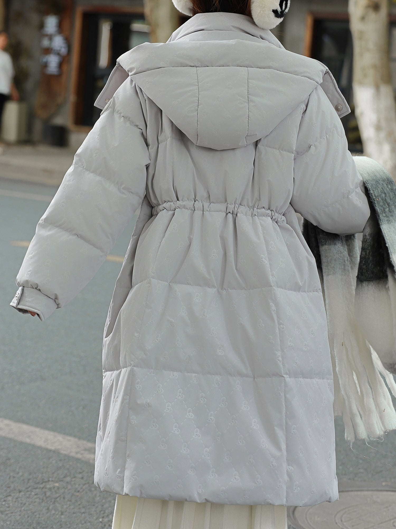 Plus Size, Korean Women's Oversized Puffer Jacket, Loose Fit White Duck Down Jacket