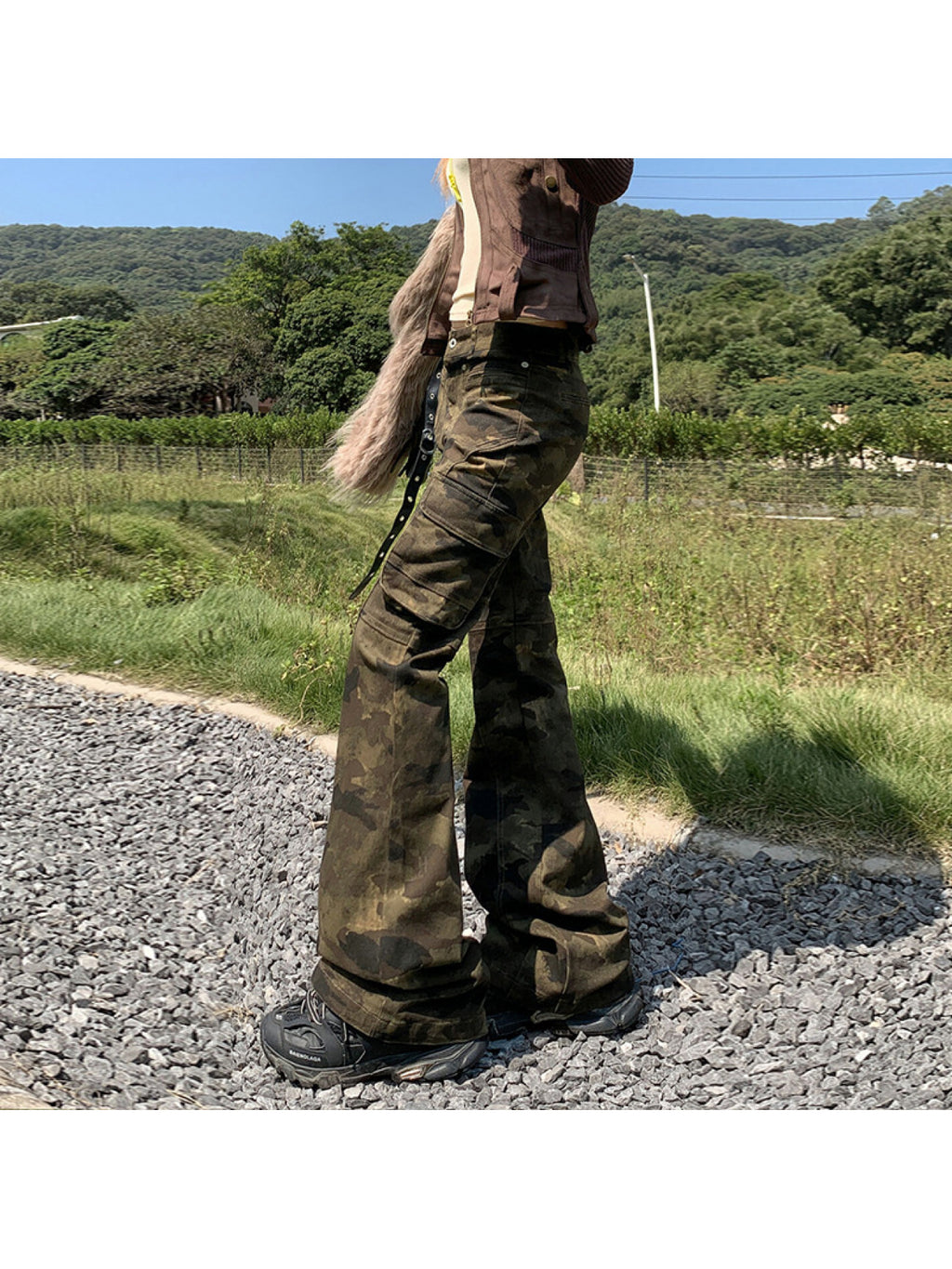 Straight Slim Camouflage Flared Casual Pants | All-season, Comfortable Fit