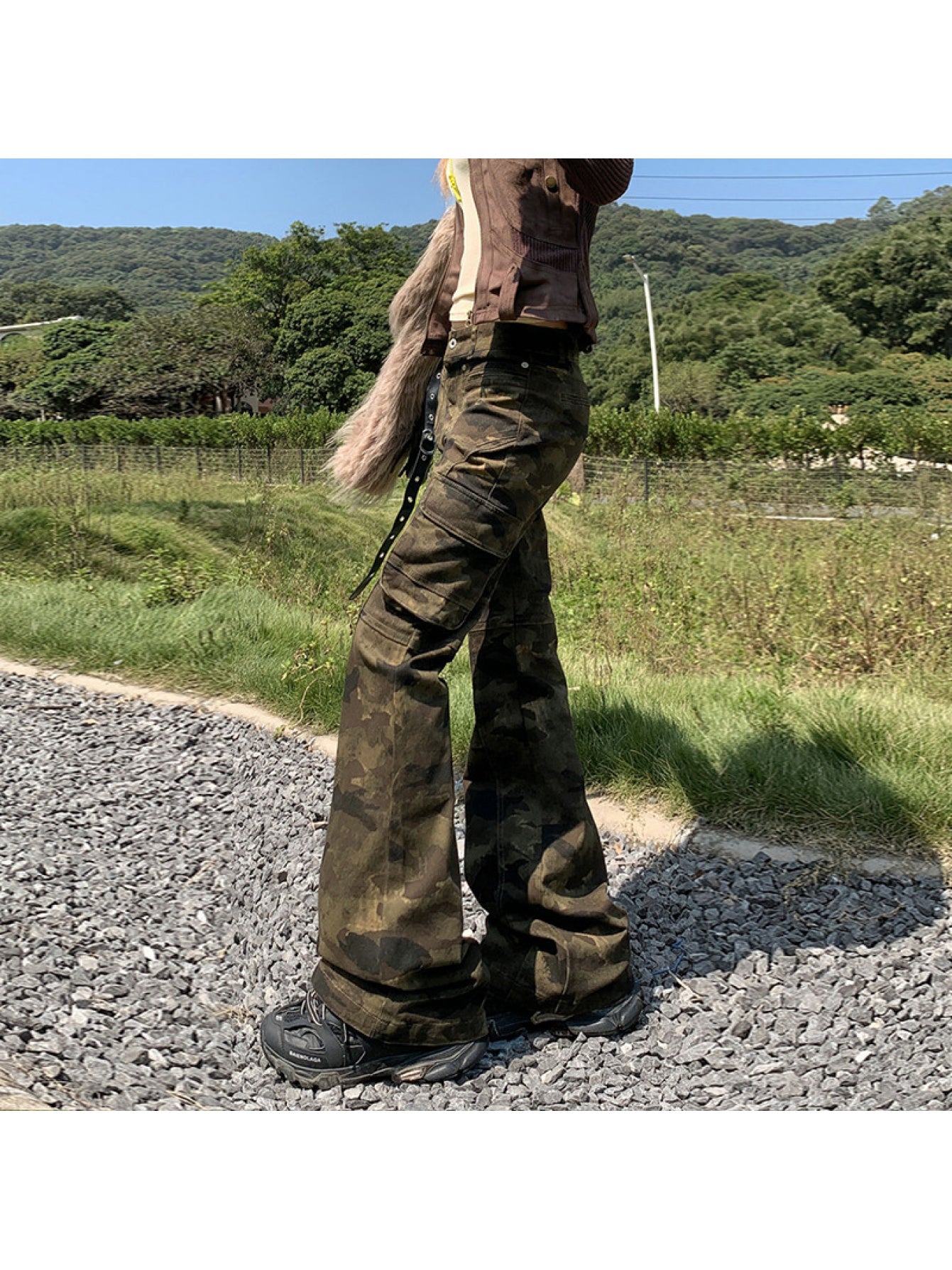 Straight Slim Camouflage Flared Casual Pants | All-season, Comfortable Fit