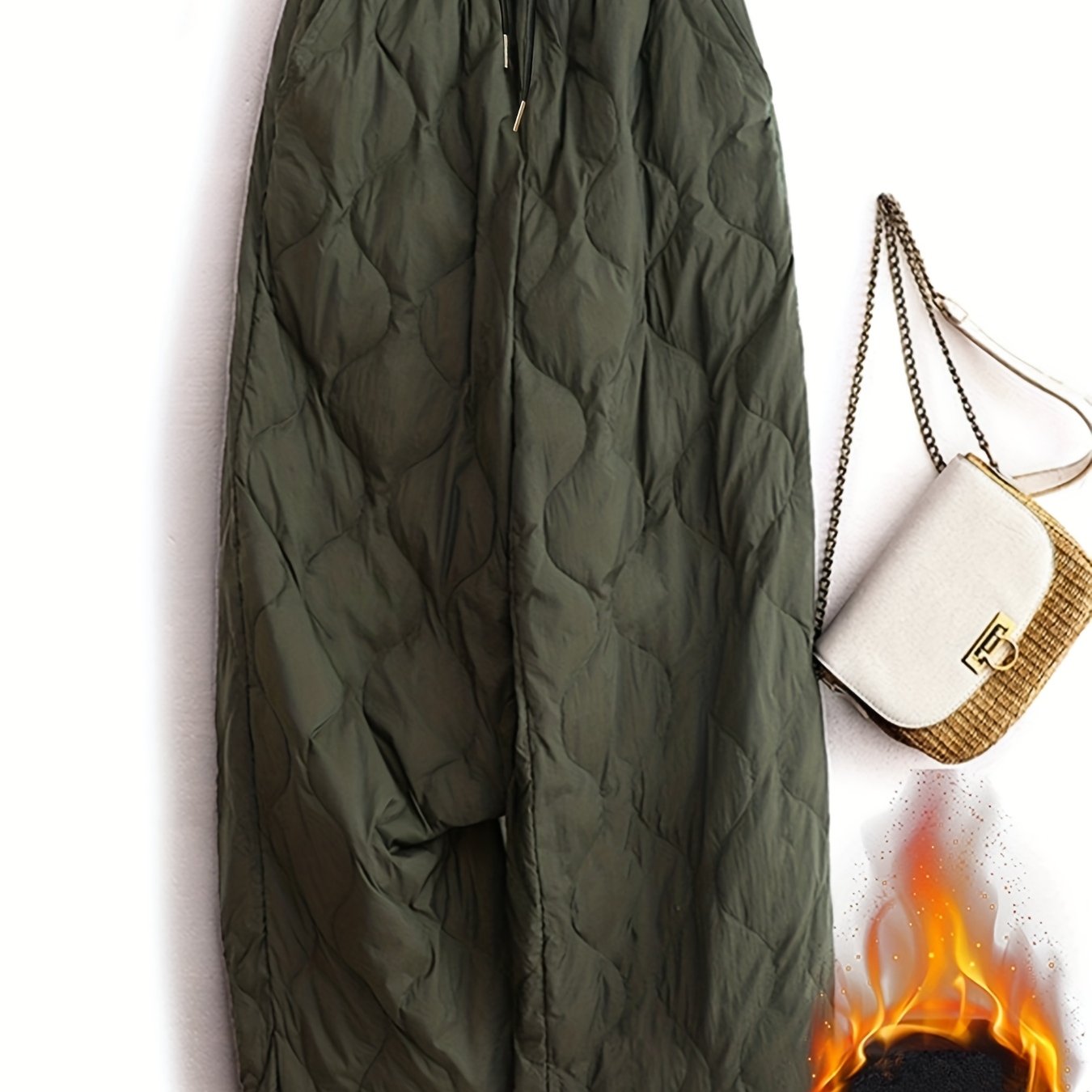 Women'S Vintage Winter Thermal Harem Pants | Full-Length Wide-Leg Trousers with Elastic Waist & Cuff, Thick Black, Machine Washable, Loose Fit for Skiing, Casual Outdoors, Cold Weather