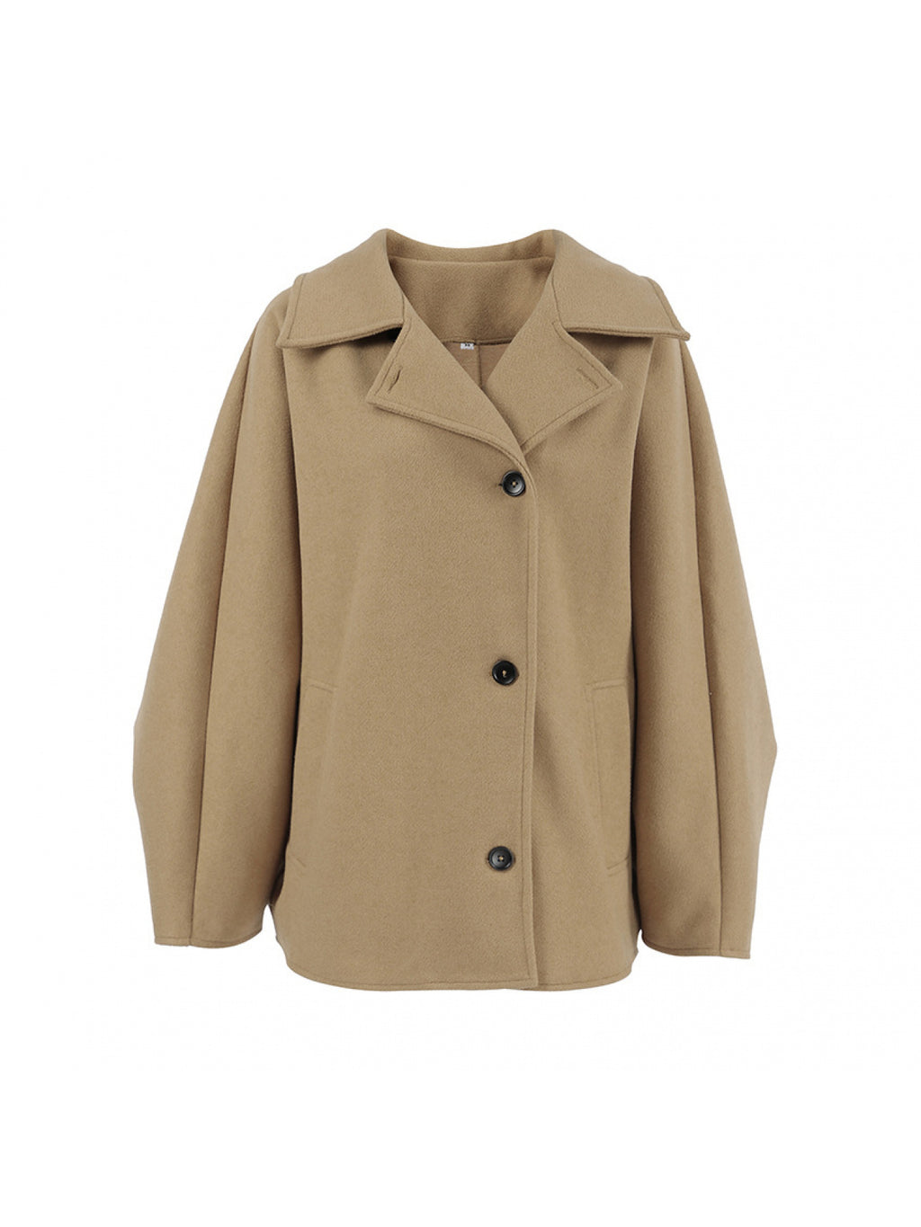 Autumn Fashion High-End Brown Lapel Batwing Sleeve Cardigan Coat European and American Cross-Border Simple Commuter Women's Clothing