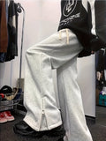Autumn Trendy Brand Zipper Pants Casual Loose Sweatpants American Straight-Leg Sweatpants Long Pants