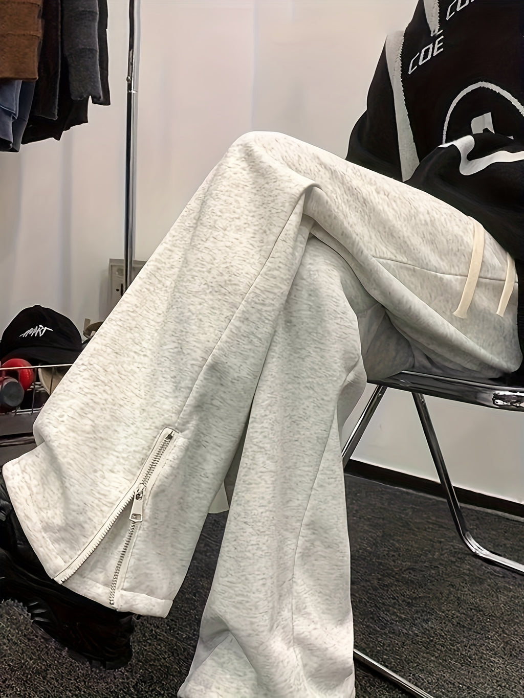 Autumn Trendy Brand Zipper Pants Casual Loose Sweatpants American Straight-Leg Sweatpants Long Pants