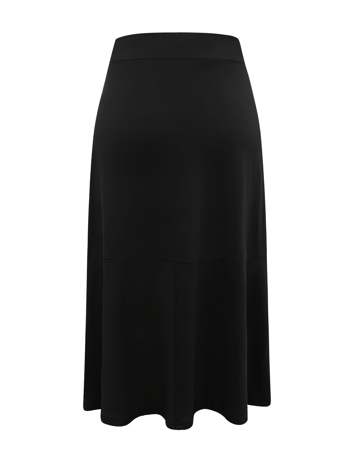 Women'S Fashionable And Elegant All-Match Half-Skirt | Solid Color Elastic Waistband, Suitable For Autumn And Winter